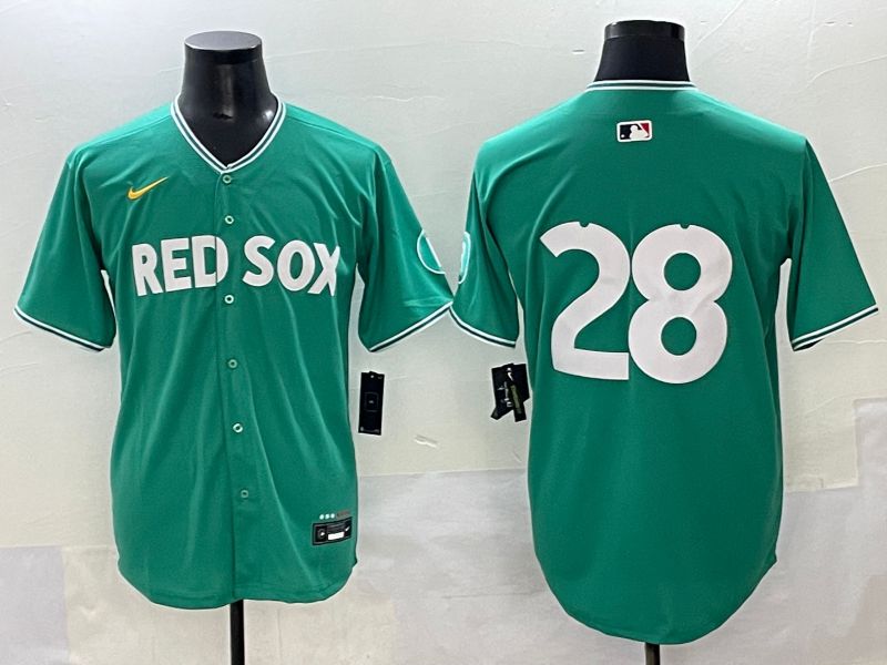 Men 2025 Boston Red Sox 28 No Name Green Joint Name Nike MLB Jersey style 1
